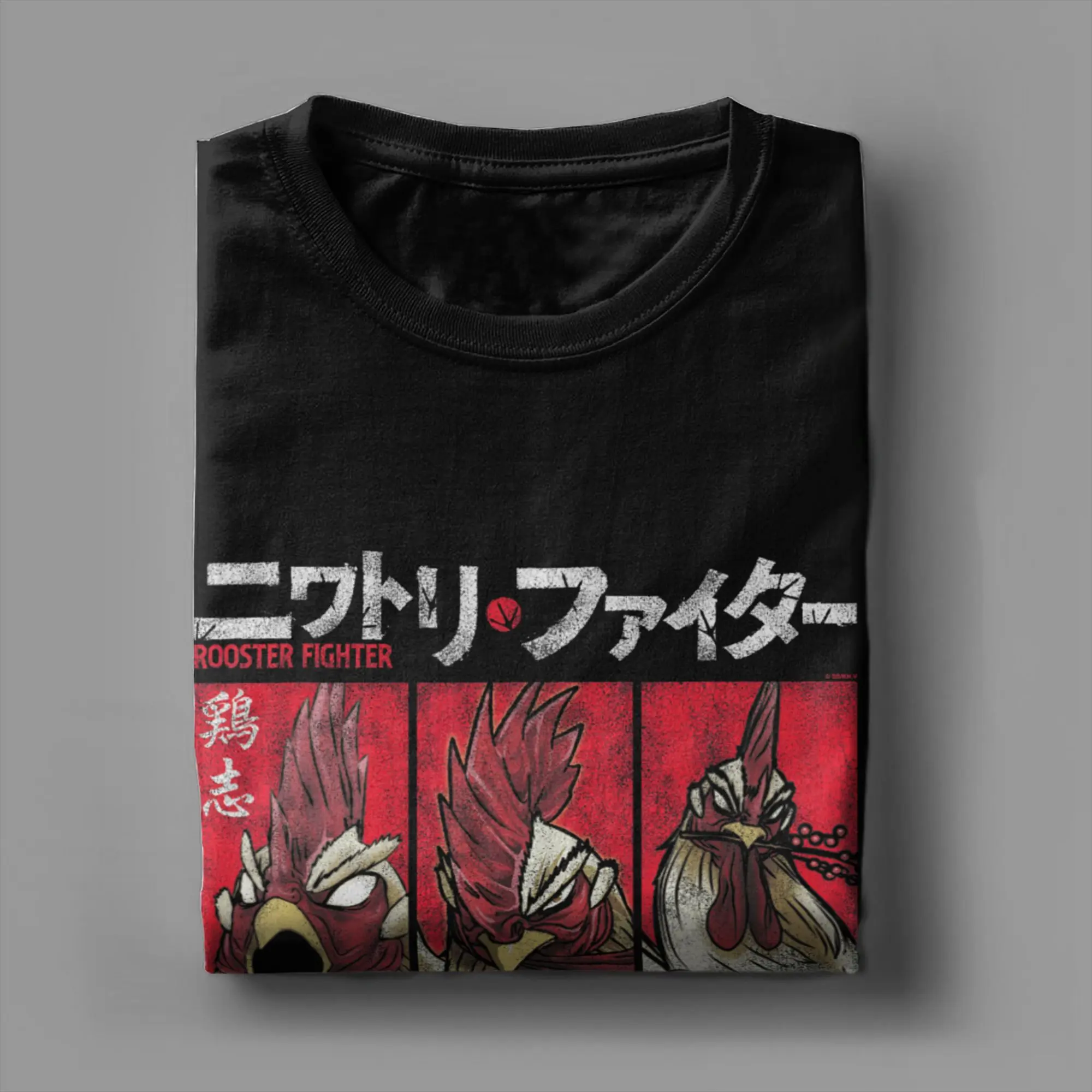Men T-Shirt Rooster Fighter Keiji Portrait Panels Manga Anime Cotton Tee Shirt Short Sleeve  T Shirts Crewneck Tops Classic view 4