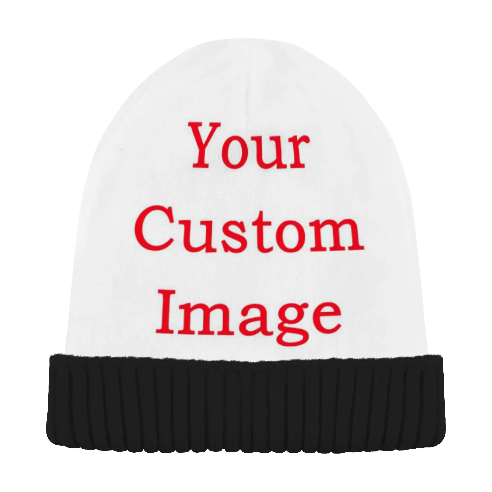 Winter Plus Velvet Warm Woolen Hat For Men Women Beanie Hat Custom Pattern Outdoor Sport Ski Cap Casual Fashion Knitted Hat