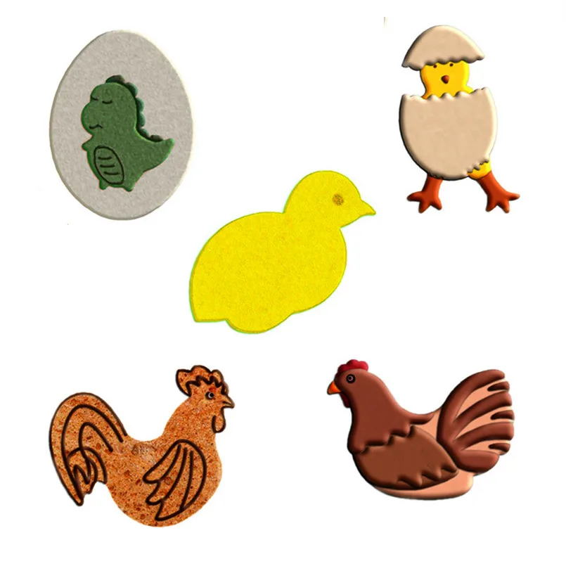 Eggs, Big Roosters, Chicks, Big hens, Chicks Hatching Biscuit Cookie Cutting Molds,Cake Decoration Tools,3D Plastic White