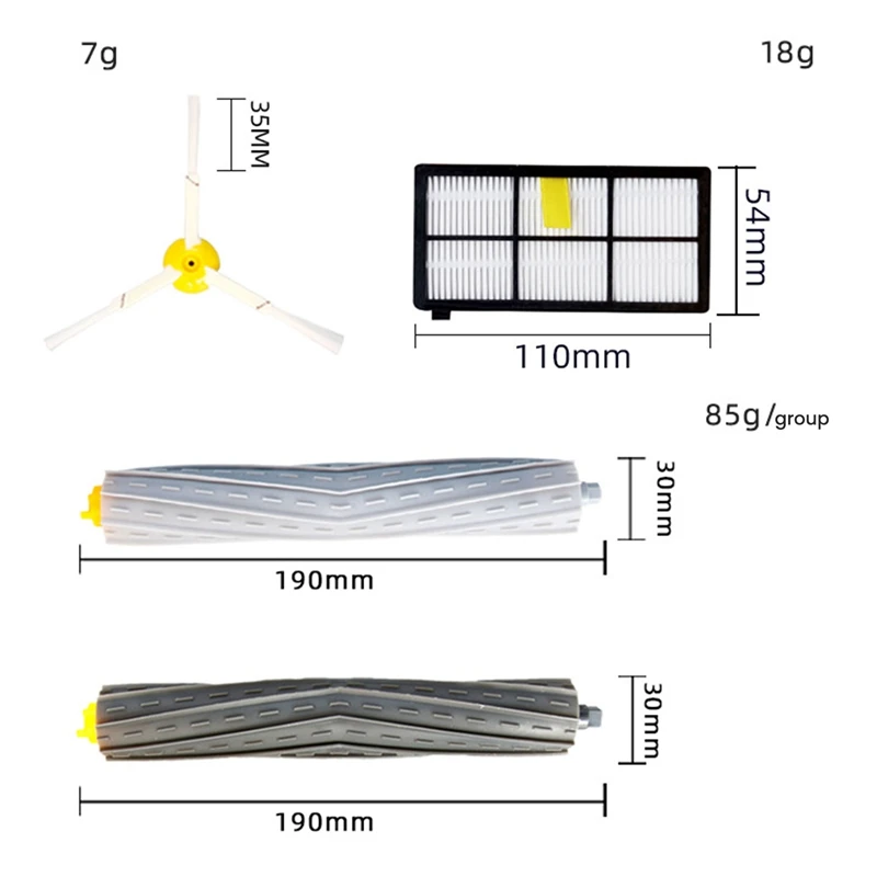Filter Brush 800 900 Series Parts For Irobot Roomba 860 870 880 890 891 960 980 Vacuum Accessories