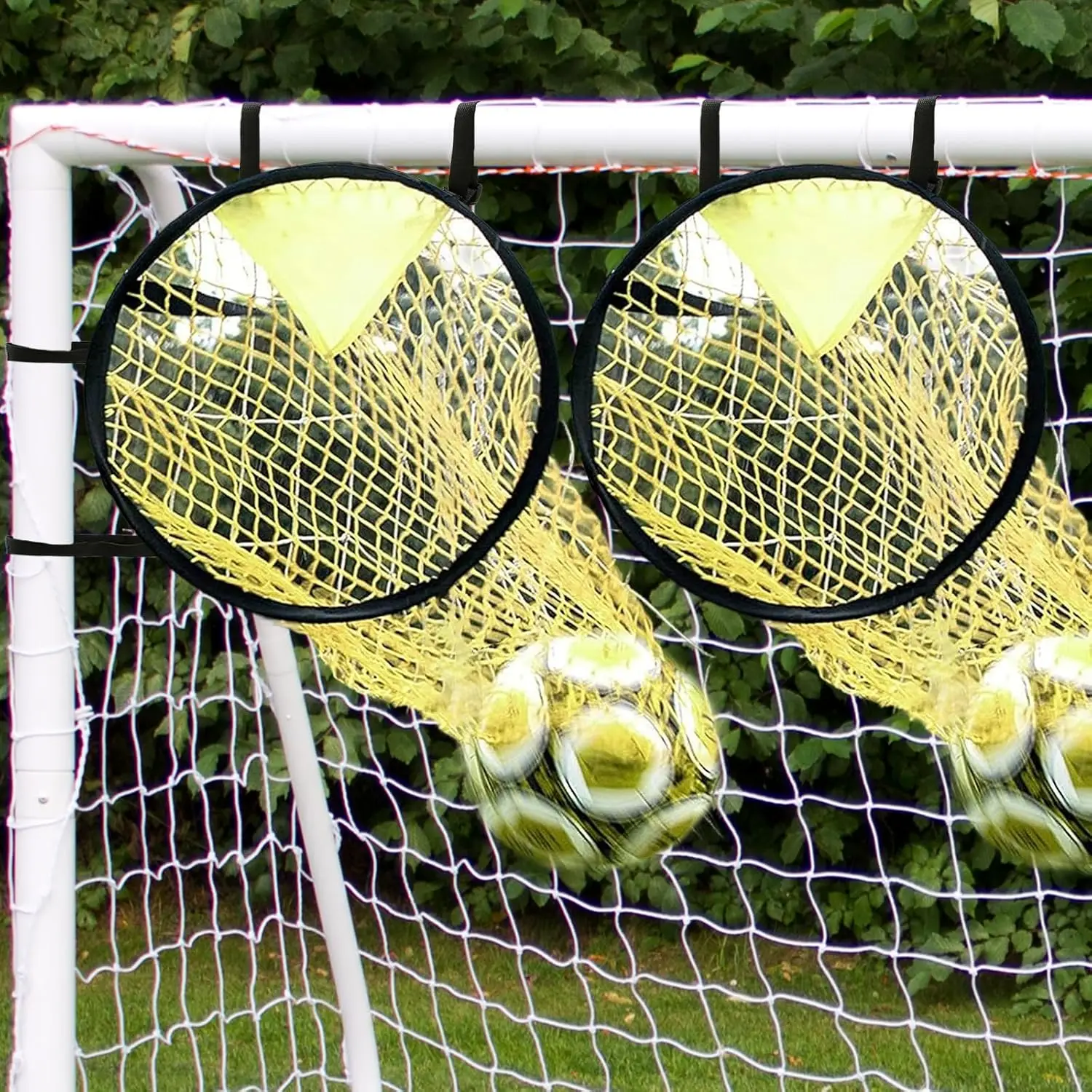 1/2pcs Yellow Football Goal positioning Free Kick Shooting Practice Target Pocket Training Auxiliary Net Target bag Soccer Goal