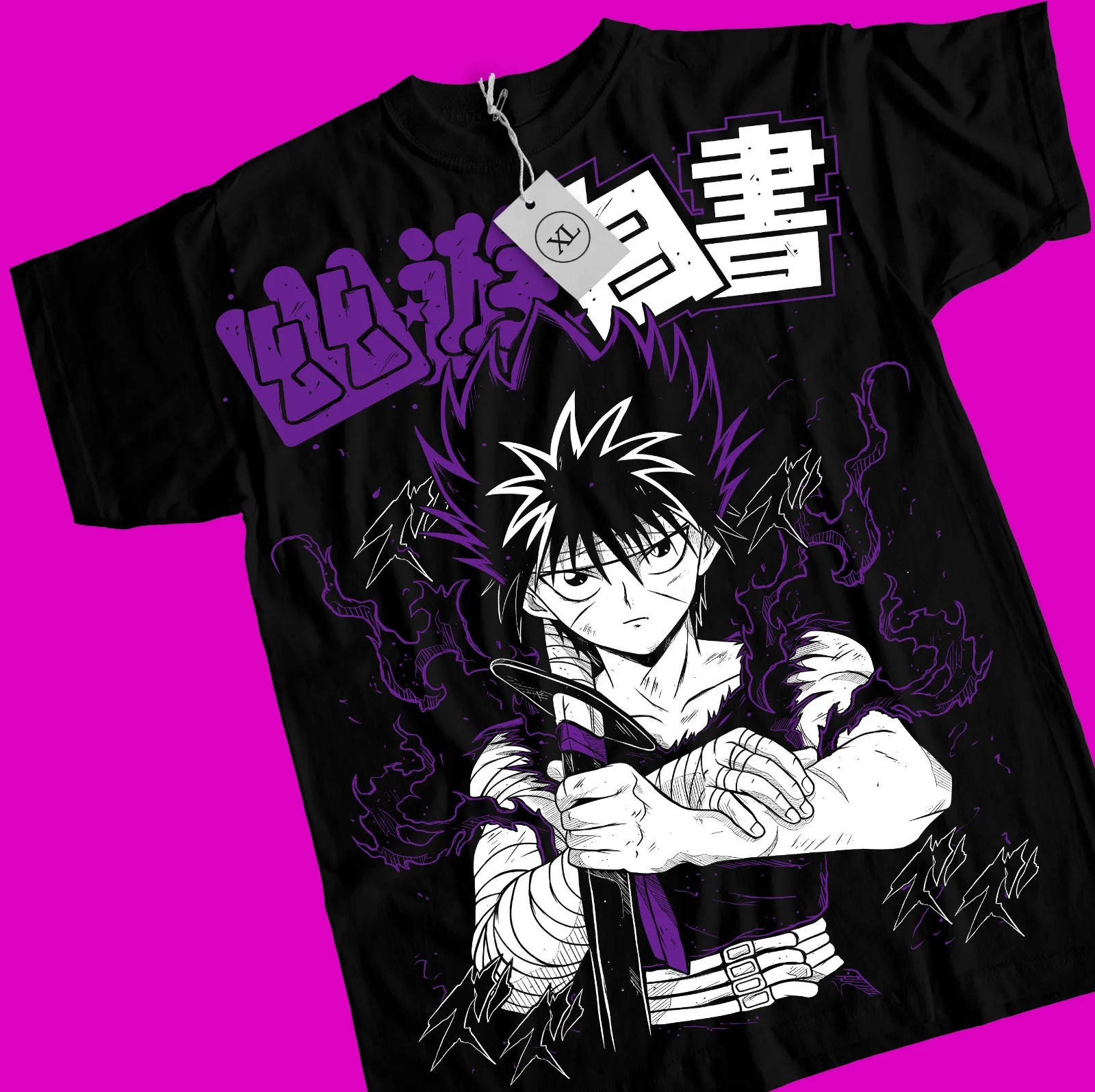 

T-shirt Hiei Yu Yu Hakusho Kurama Kuwabara Anime Manga Black Shirt Yusuke Hiel