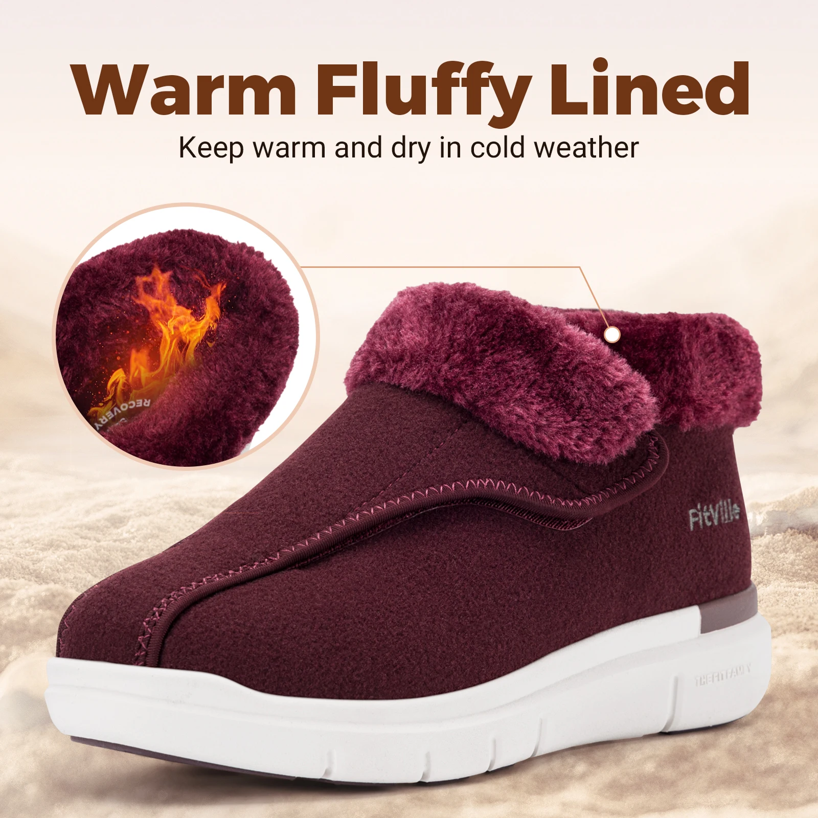 

Fittington Diabetic Boots For Women Wide Width Warm Diabetic Shoes Winter Ankle Boots For Swollen Feet Foot Pain Relief Plantar