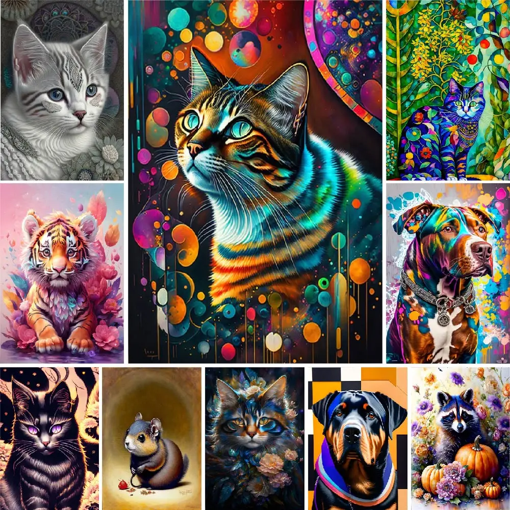 

Coloring By Numbers Animal Cat Modular Picture For Drawing Kids Canvas Painting For Children Bedroom Home Decor Acrylic Paint