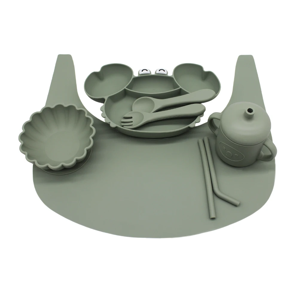 Compartiment Traybaby Zuignap Met Placemat Autonoom Eten Training Bowlchildren 'S Complementaire Servieset