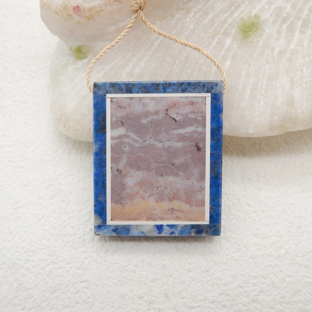 Intarsia Pendant Semi-precious Stones, Jewelry Accessories Artwork Pendants