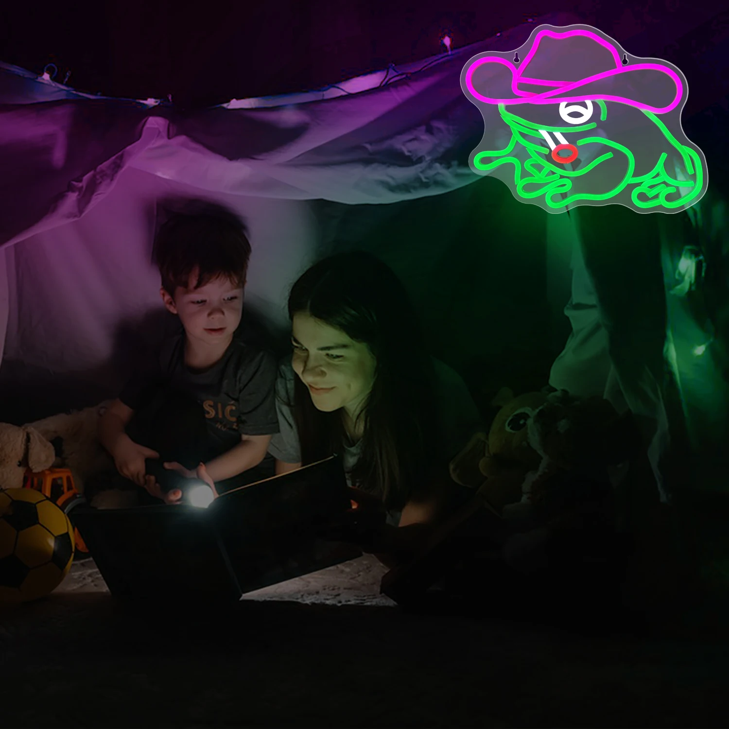 Frog Cowboy Neon Signs Frog Cowboy Lamp Lights Neon Signs for Wall Decor USB Powered for Bedroom Party Wedding Birthday Gift