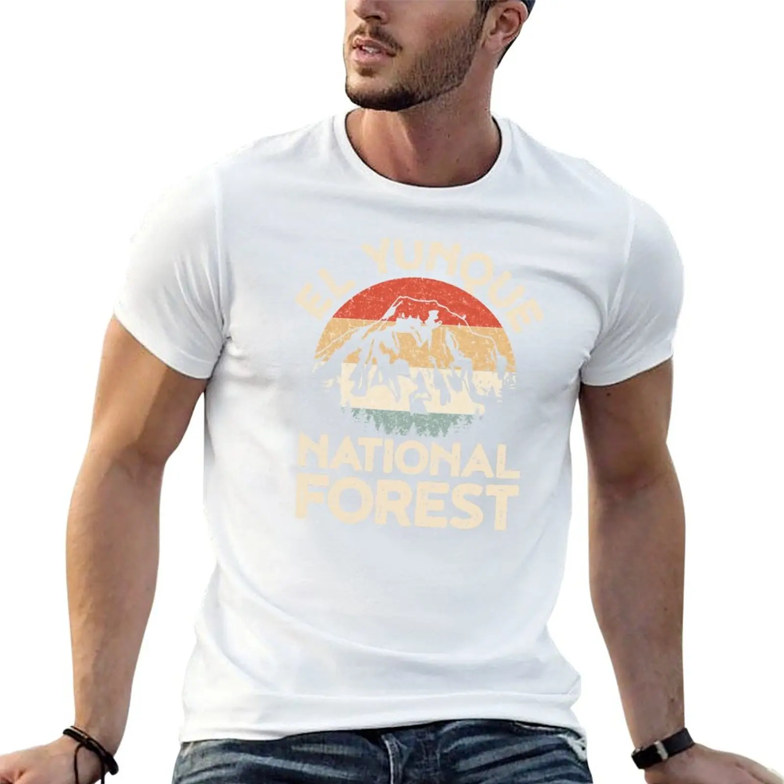 Vintage Retro El Yunque National Forest Puerto Rico T-Shirt Breathable Mesh Panel T-Shirt