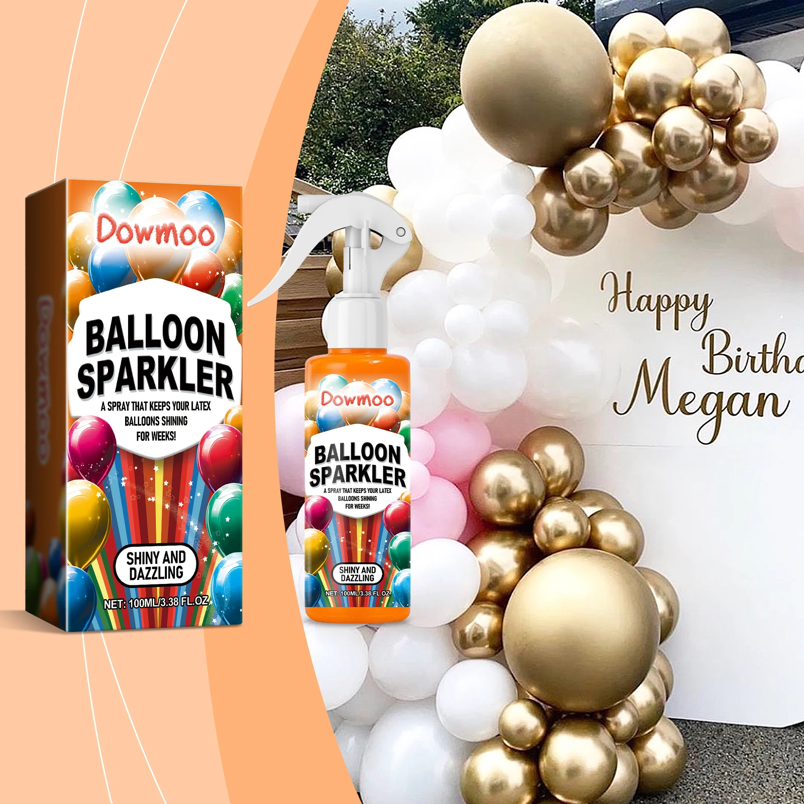 بالون اللاتكس مشرق رذاذ تعزيز لمعان يمنع الباهت اشراق التجفيف السريع أطول تأثير البالون تألق رذاذ