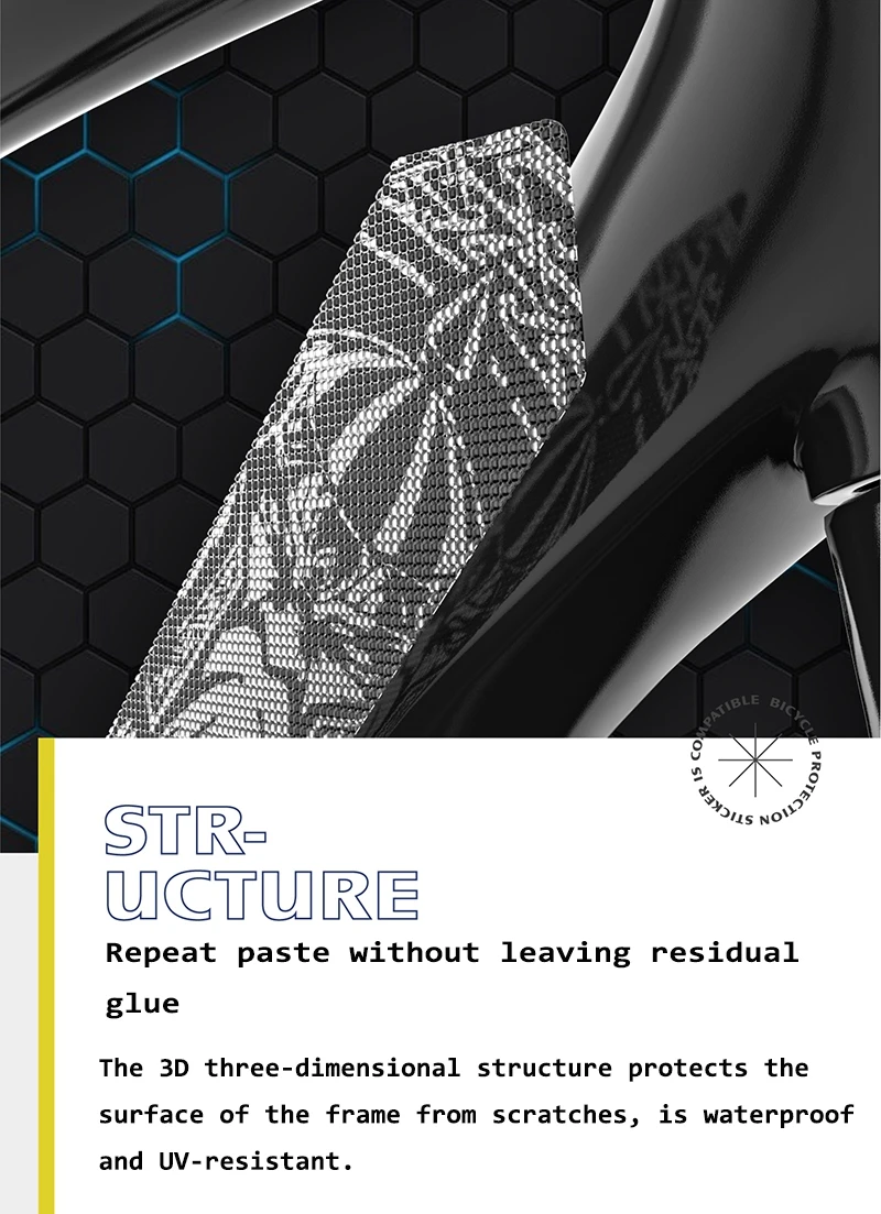 ENLEE The New Removeable Sticker Road Bicycle Paster Guard Cover 3D MTB Mountainbike Scratch-Resistant Protect Frame Protector – Detail 3
