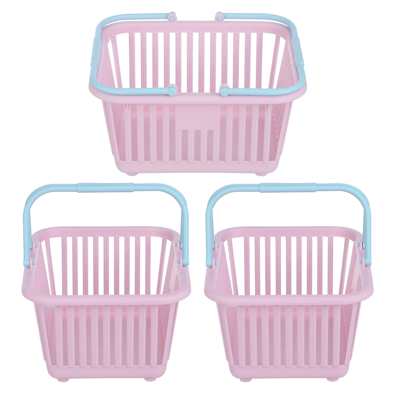 3Pcs Shopping Basket Small Grocery Container Mini Basket for Kids Pretend Play Cherry Fruit Picking Household Storage