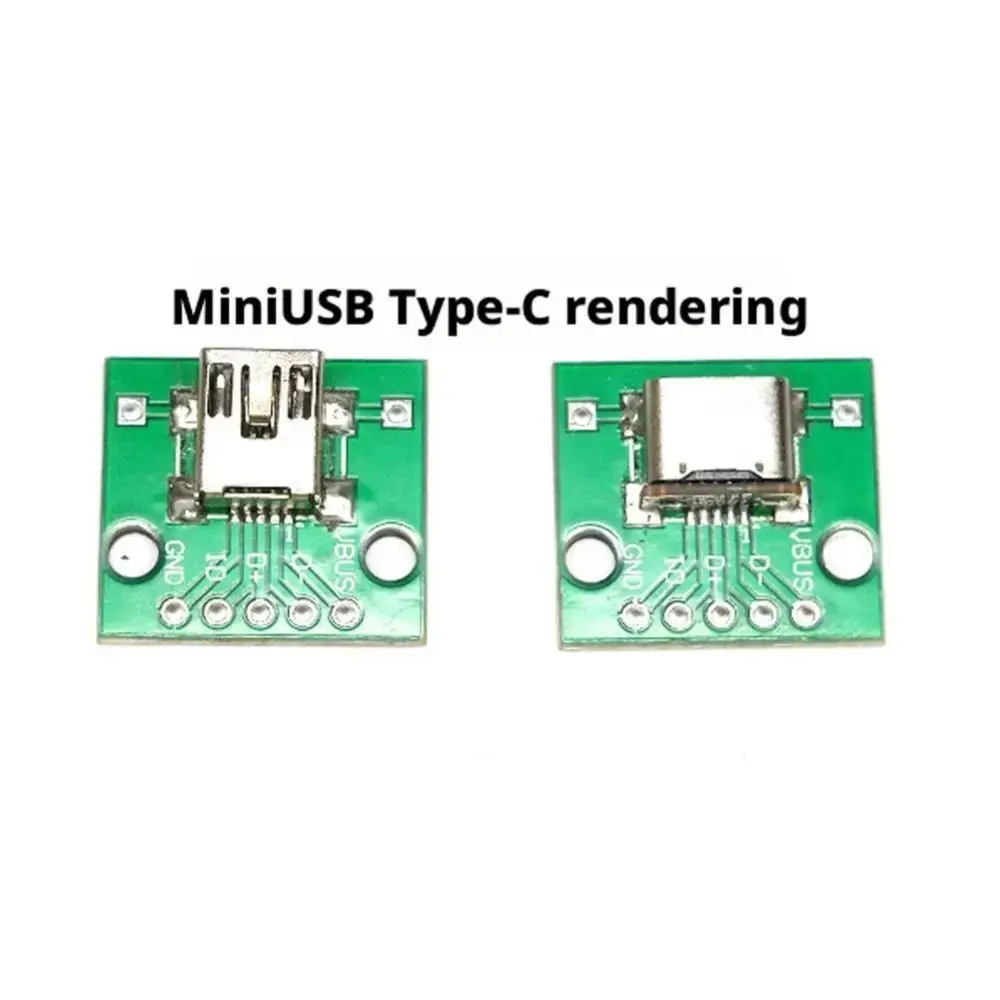 

5PIN Micro USB To Type-C Adapter DIY Modification Replacement Mini USB to Type-C Connector Fast Charging