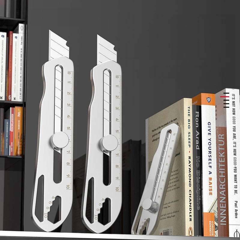 سكينة متعدّد الاستخدامات شديدة التحمل من الدرجة الصناعية المصنوعة من الفولاذ المقاوم للصدأ المعدني المتين وحامل الأدوات ومجموعة ورق الحائط والشفرة