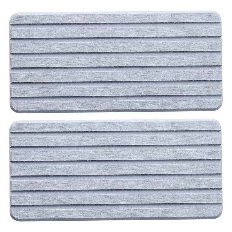 

A33Z-2 PCS Water Absorbent Diatomite Coasters Rectangle Grooved Design Water Absorbing Stone Gray