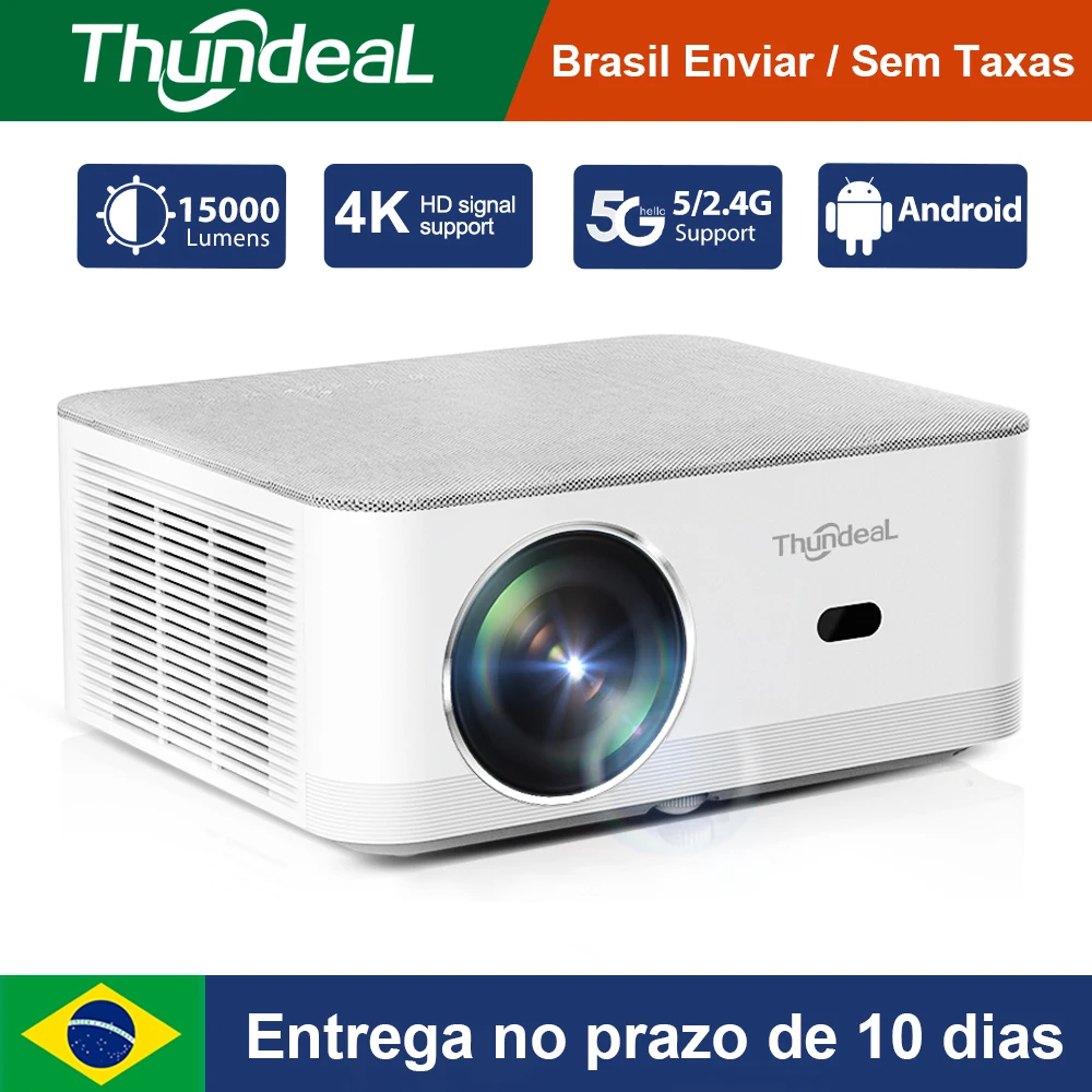 Projetor ThundeaL TD92Pro Full HD 1080P 2K 4K, Projetor Android WIFI TD92 Pro, Projetor de Cinema em Casa, Player de Vídeo para Jogos e Filmes