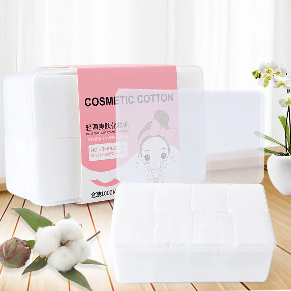 1000 szt. Jednorazowych płatków kosmetycznych z wysokiej jakości bawełny, miękkie, lekkie, do demakijażu i oczyszczania.