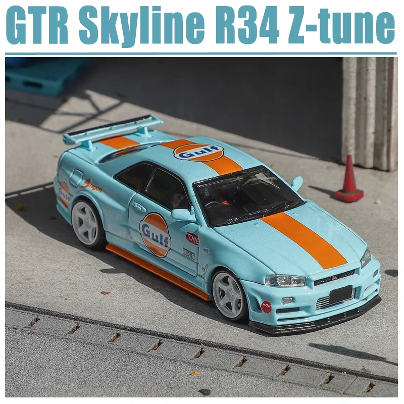 

Fuji 1/64 GTR Skyline R34 Z-tune Игрушечный автомобиль из сплава, литая под давлением металлическая модель, подарки