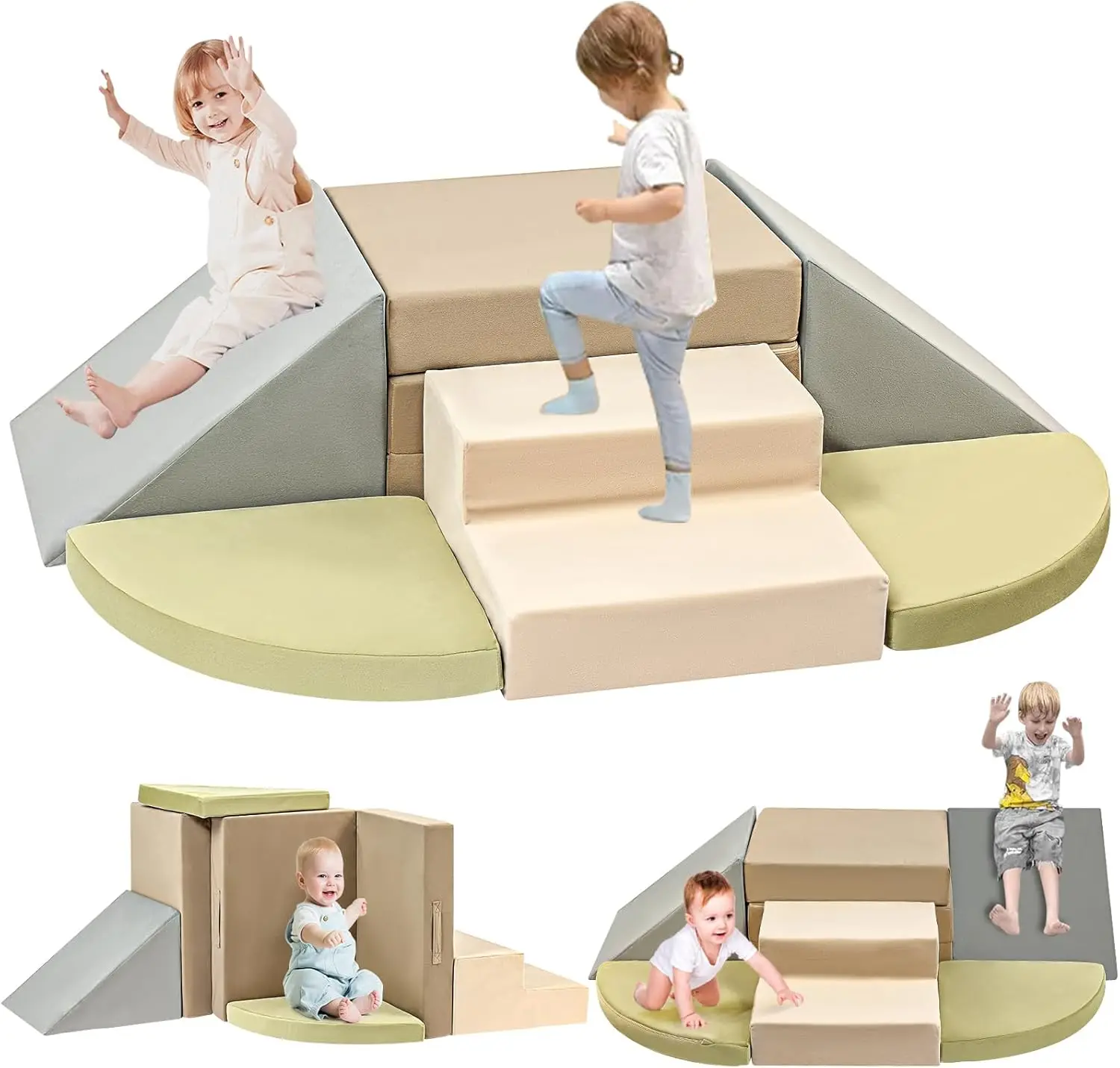 

6-Piece Toddler Climbing Toys Indoor, Foam Climbing Toys for Toddlers, Soft Play Baby Climbing Blocks for Crawling