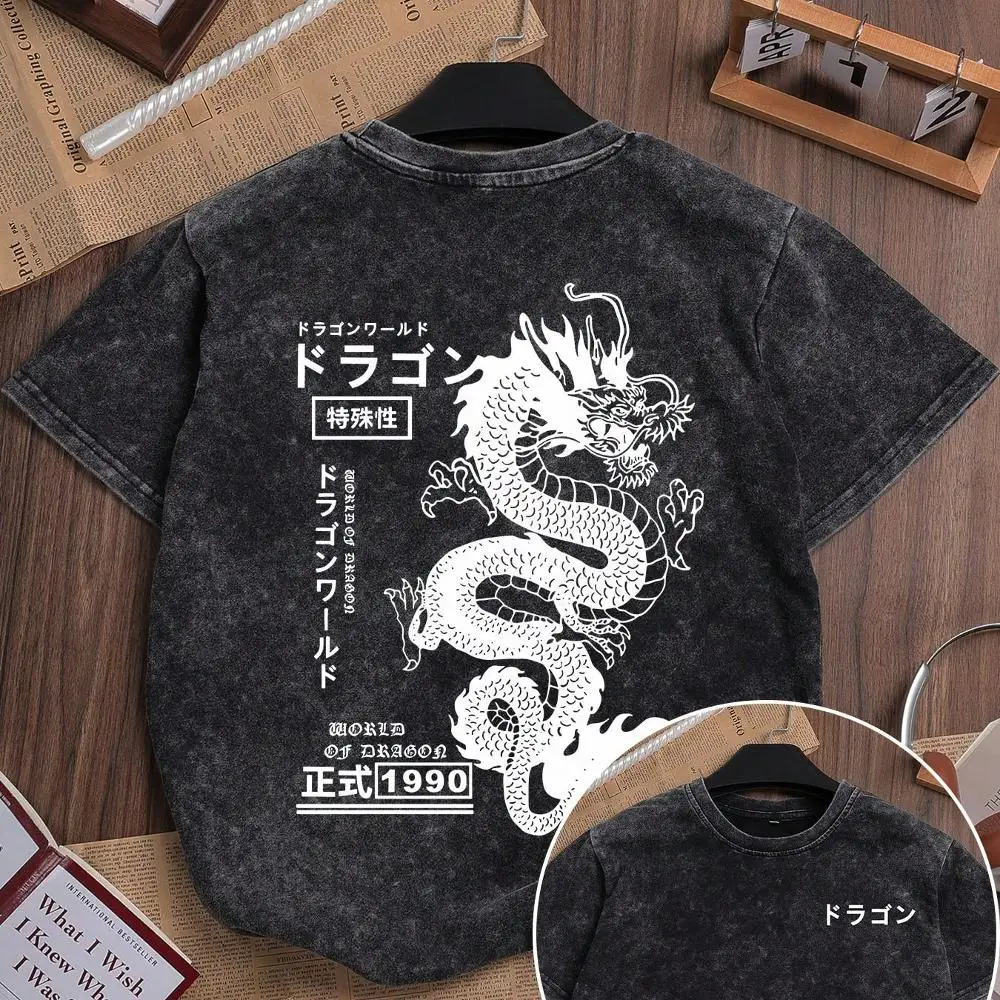 Es Trus Cotton Summer Women s Funny Printed Hiphop Creative Chinese Dragon Personalized Graphic Streetwear, Korean Vintage Chic Commuter Y2K Casu