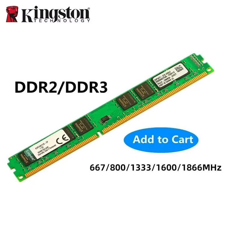 

Kingston PC Memory RAM PC2 DDR2 2GB 667MHz 800Mhz PC3 DDR3 4GB 8GB 1333MHZ 1600MHZ 1866MHz ddr3 ram Desktop Memory Model