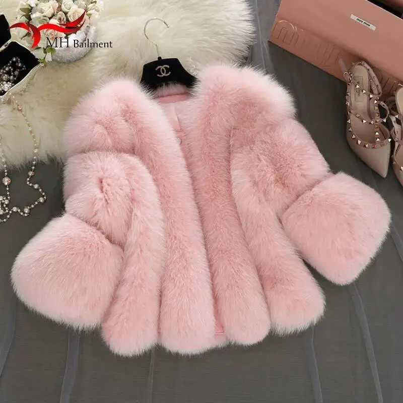 

S-4XL Women Coats Autumn Winter Fluffy Faux Fur Coat Female Elegant Thick Fluffy Warm Jackets Short Lady Party Elegant Outfits