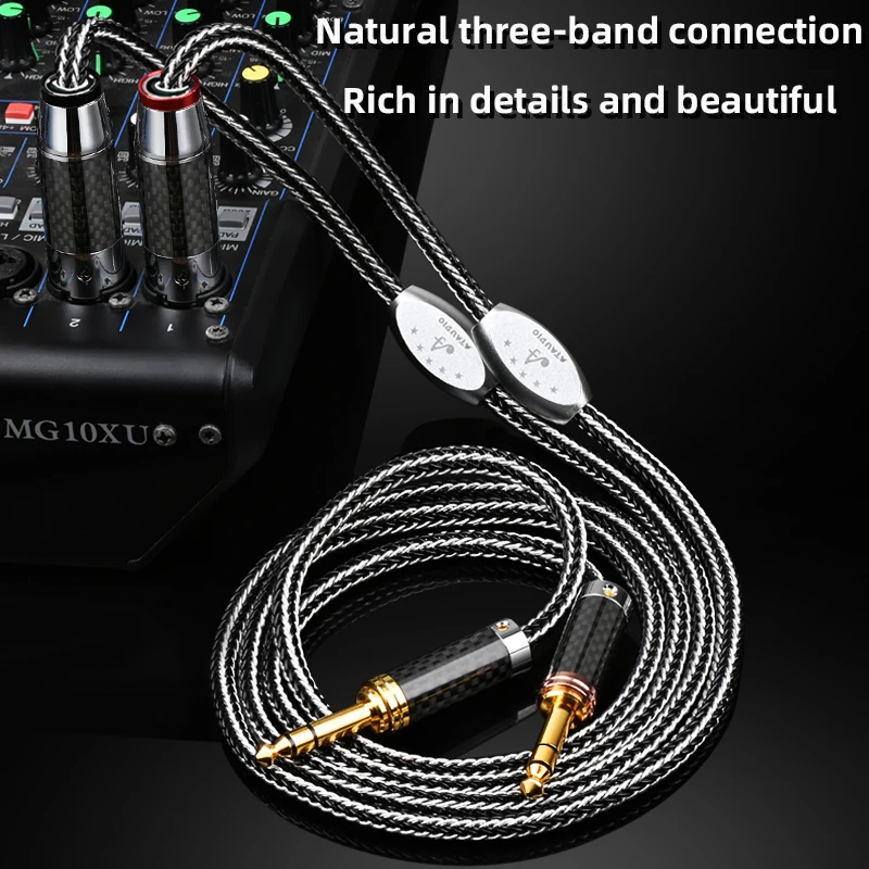 Hifi 6.5mm na kabel Xlr posrebrzany OCC 1/4 Cal TRS Stereo 6.35mm na XLR kabel Audio do głośników mikser do mikrofonu wzmacniacz gitarowy