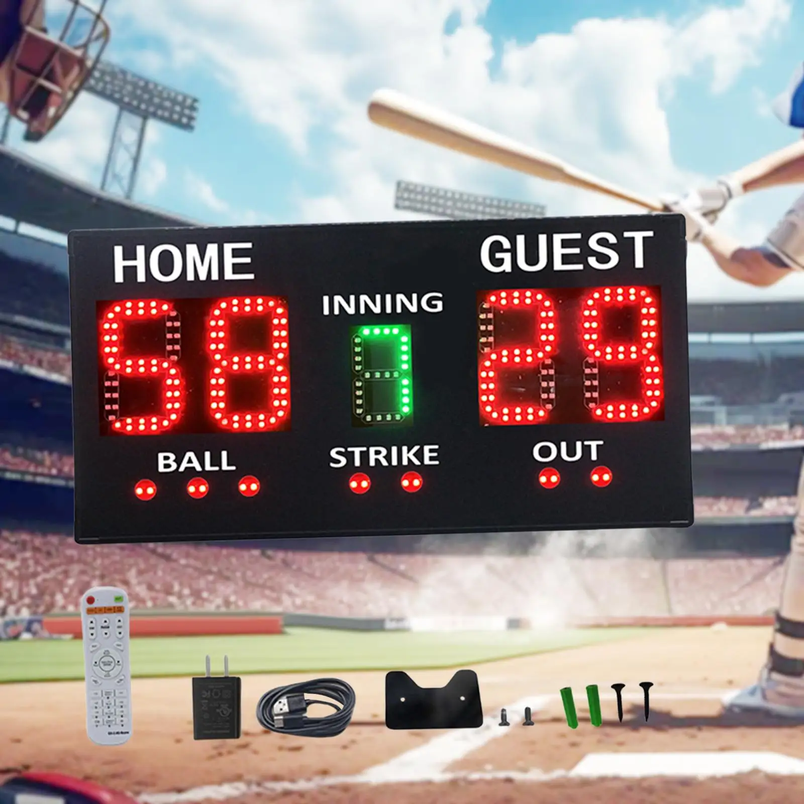 

Portable Baseball Scoreboard Digital Scoreboard for Games Indoor Practice