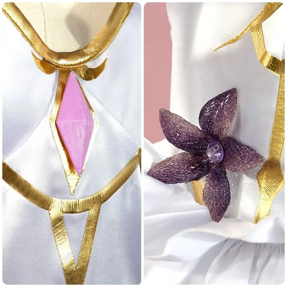 أنيمي كود GEASS Lelouch من التمرد تأثيري حلي فستان سهرة أبيض تاج شعر مستعار امرأة كرنفال حفلة ملثمين الكرة البدلة