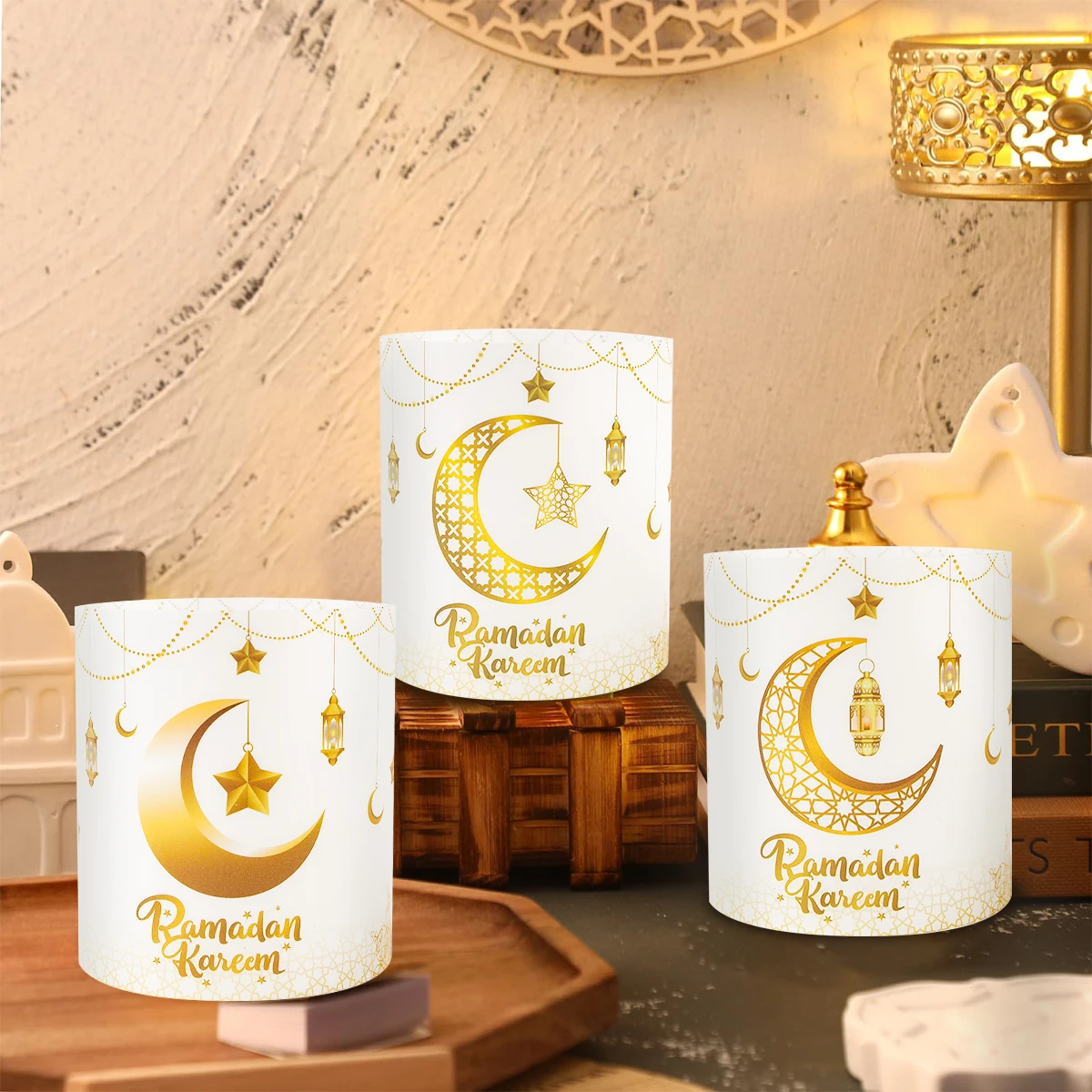 Ramadan Lampshade Ramadan Decoration 2025 For Home Paper Lantern No Lights Ramadan Kareem Islamic Muslim Party Eid Al Adha Gifts