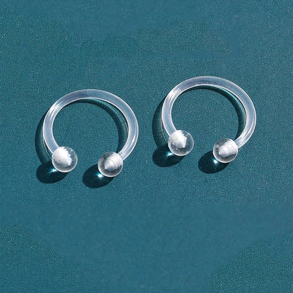 Clear Piercing Retainer, Hypoallergenic Bioflex Plastic