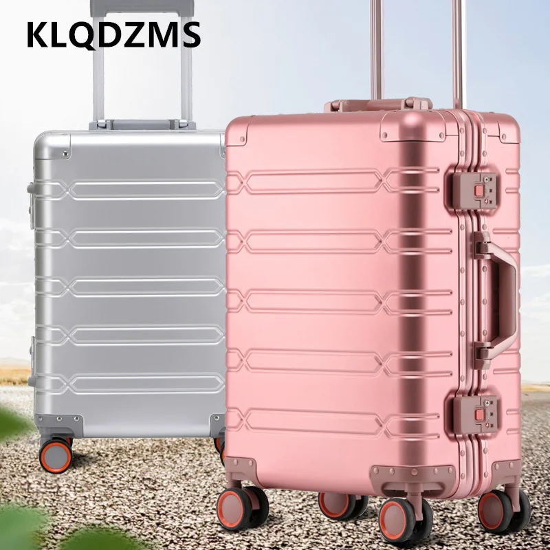 KLQDZMS Cabin Suitcase Full Aluminum Magnesium Alloy Boarding Box Large Capacity Business Luggage 20
