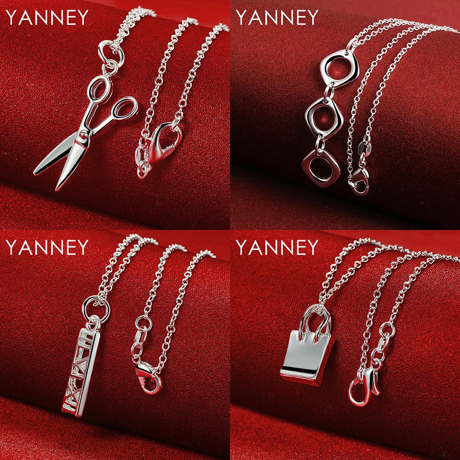 

925 Sterling Silver 16-30 Delicate Round Geometric Necklace Women's Accessories Party Elegant Wedding Gift