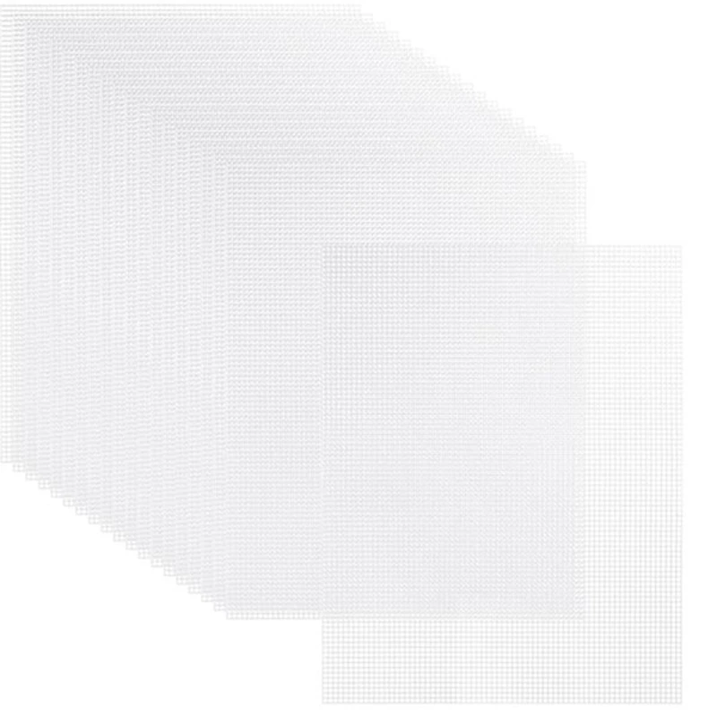 

20 Sheets Plastic Canvas, 13X10.2Inch 7CT Transparent Plastic Mesh Canvas Sheets For Embroidery Cross Stitch Mesh Sheets Durable