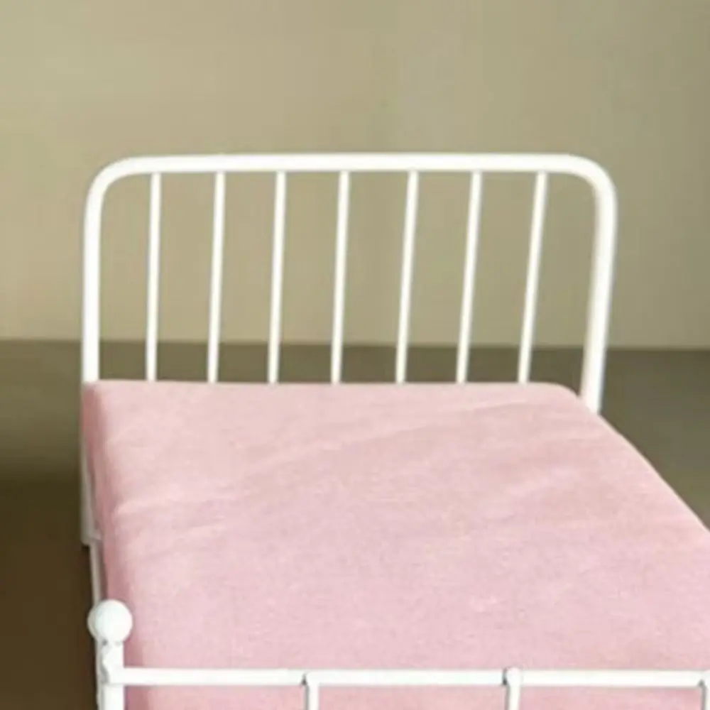 

Creative 1:12 Scale Dollhouse Bed Bedroom Scene Iron Frame Doll Bed Furniture Play House With Mattress Mini Bed Model Girls Gift