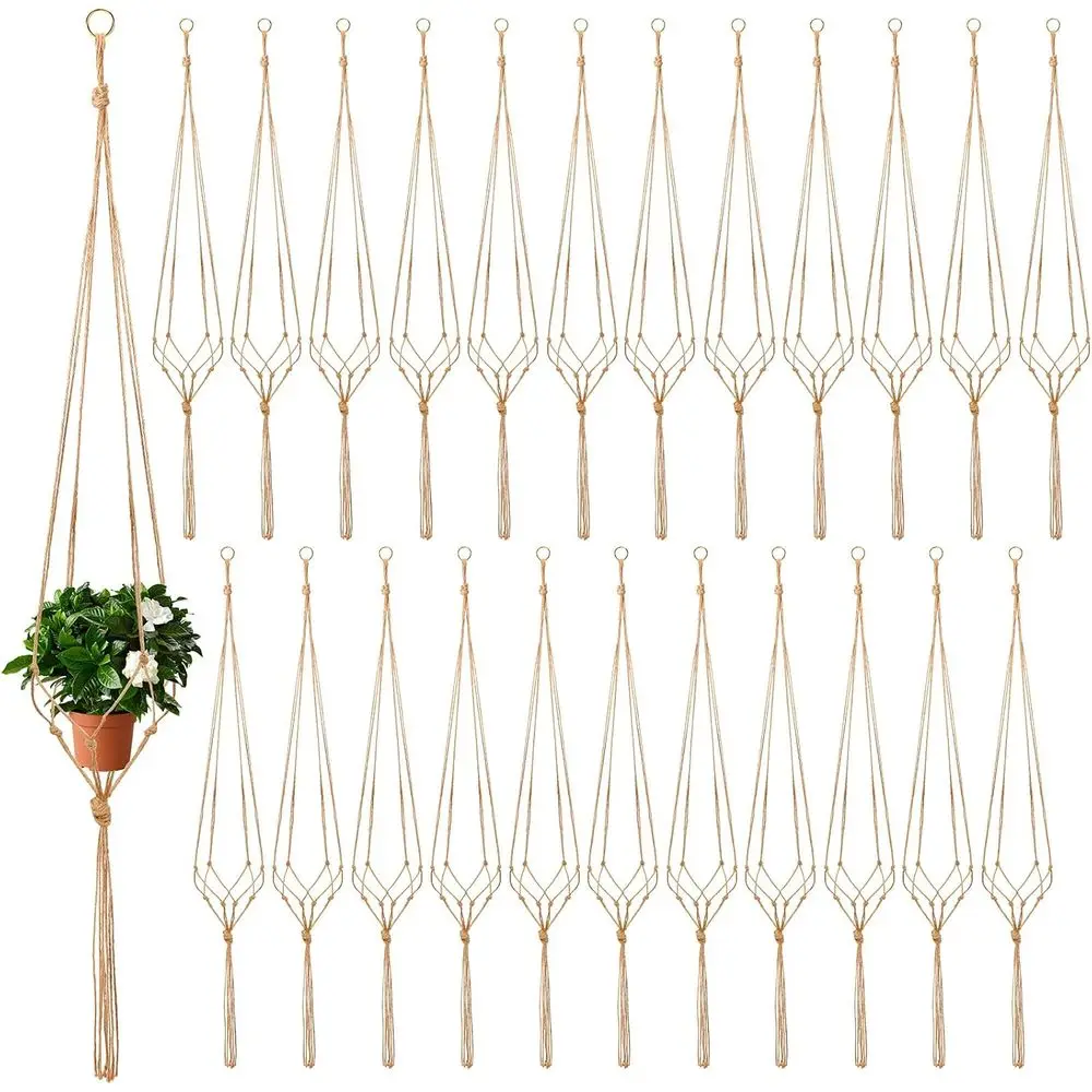 20 Pcs 48 Inches Plant Hangers Jute Rope Plant Holder Indoor Outdoor Garden Planter Pot Holder Basket