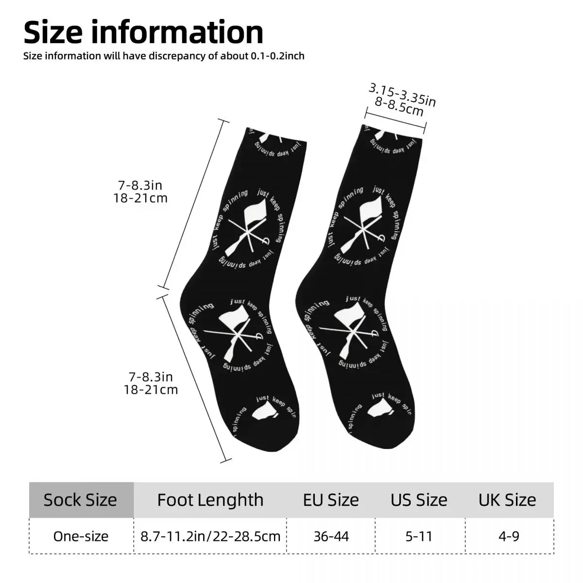 Just Keep Spinning- Color Guard Socks Harajuku Super Soft Stockings All Season Long Socks for Man's Woman's Christmas Gifts