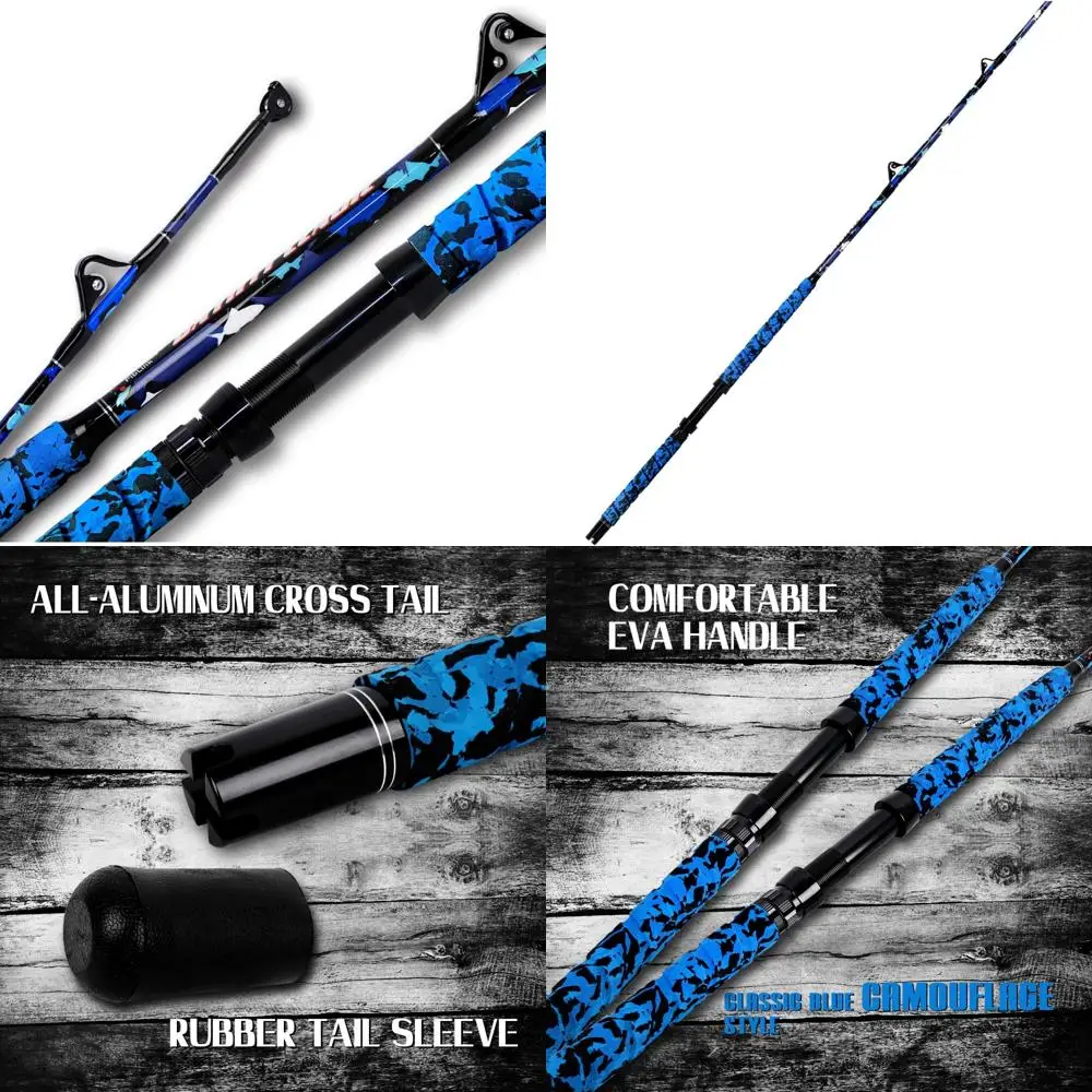 

Удочка для морской рыбалки Fiblink, 1 шт./2 шт., морская удочка для троллинга, большая игра, глубоководная удочка, обычная лодка, синяя камуфляжная удочка