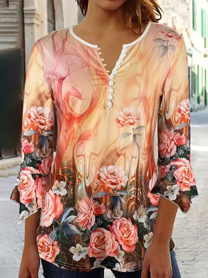 

Вязаный женский топ с длинными рукавами и цифровым принтом, женский трикотаж средней длины с цифровым принтом, модный повседневный стиль