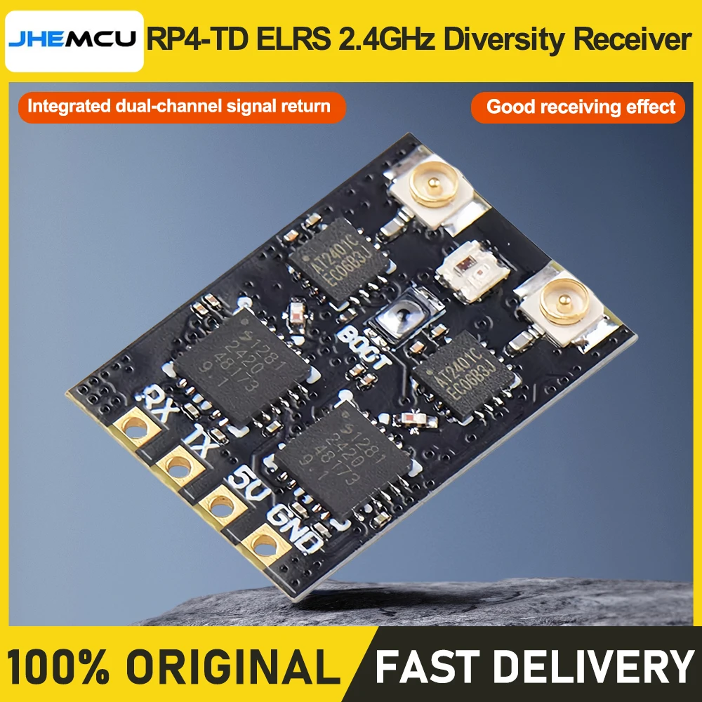

JHEMCU RP4-TD ELRS 2.4GHz True Diversity Receiver for ESP32 PICO D4 DUAL SX1280 Long Range FPV Racing Drone RX Module