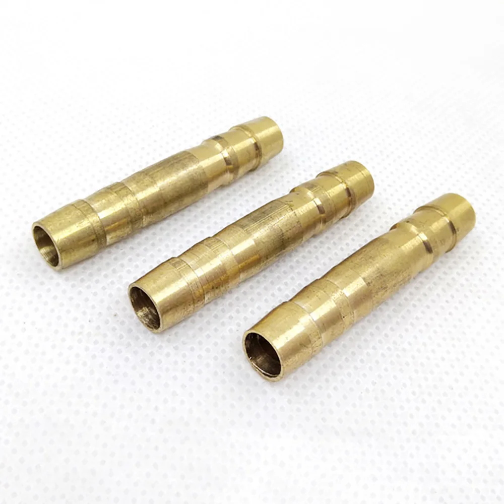 5 Pieces Brass Straight Through Hose Connector 8mm Diameter Barb Type Connector Gas Welding Cutting Pipe Connection Accessories