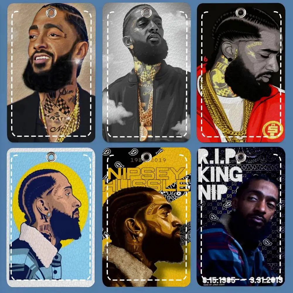 

Держатель для карт Rapper N-Nipsey Hussle, подходит для кредитных карт, проездных билетов, мягкий кожаный прямоугольный брелок-ключница, защитный чехол.