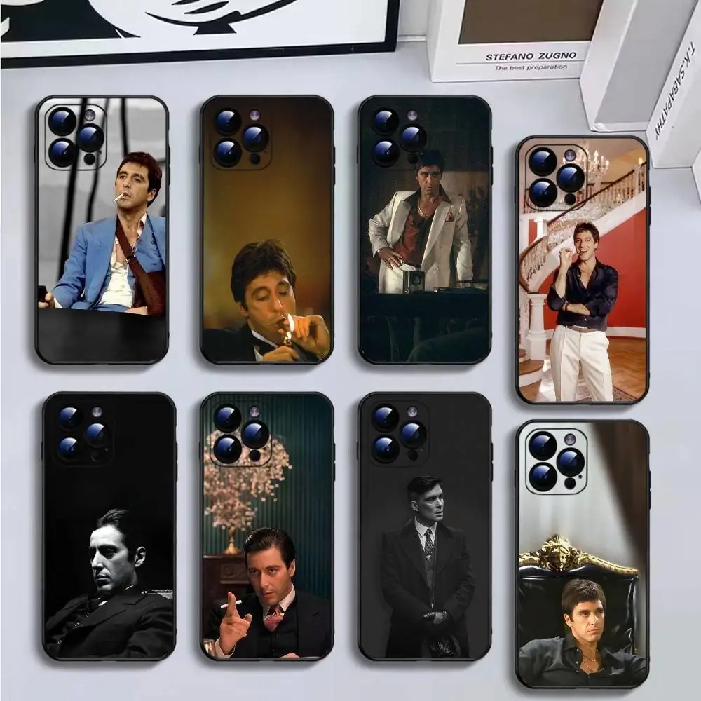 

S-Scarfaces Tony M-Montana Phone Case For iPhone16,15,14,13,12,11 Plus,Pro Max,XS,X,XR,SE,Mini,8,7,Soft Black Cover