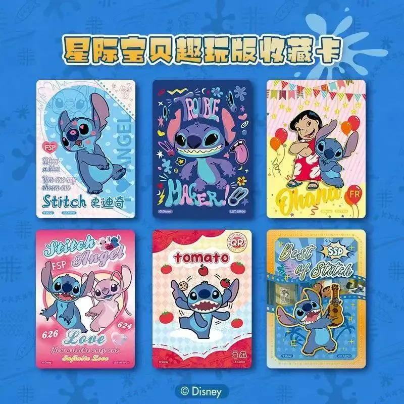 Tarjeta divertida de Disney, tarjeta de colección de dibujos animados de LILO & Stitch, juguete, adornos de escritorio, regalos navideños para niños