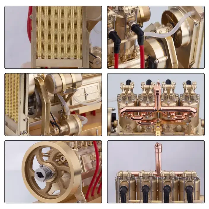 H75 4気筒縦型ガスエンジン,機械式燃焼エンジン,おもちゃモデル,12cc