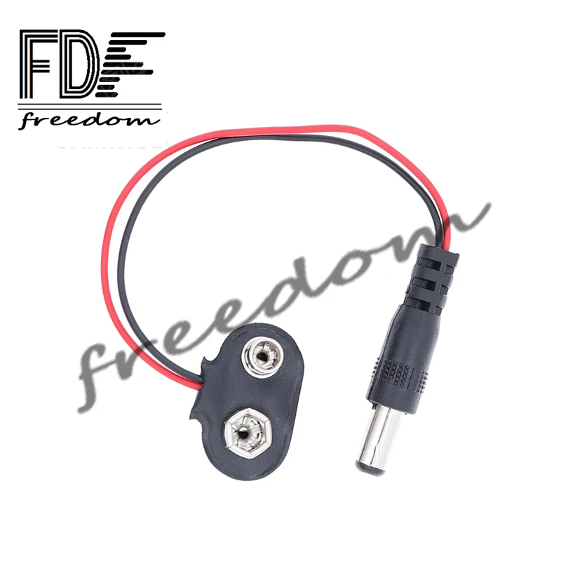 1pcs 9V DC Battery Power Cable Plug Clip Barrel Jack Connector For Arduino FDF Uno R3 Mega2560 DIY T Type