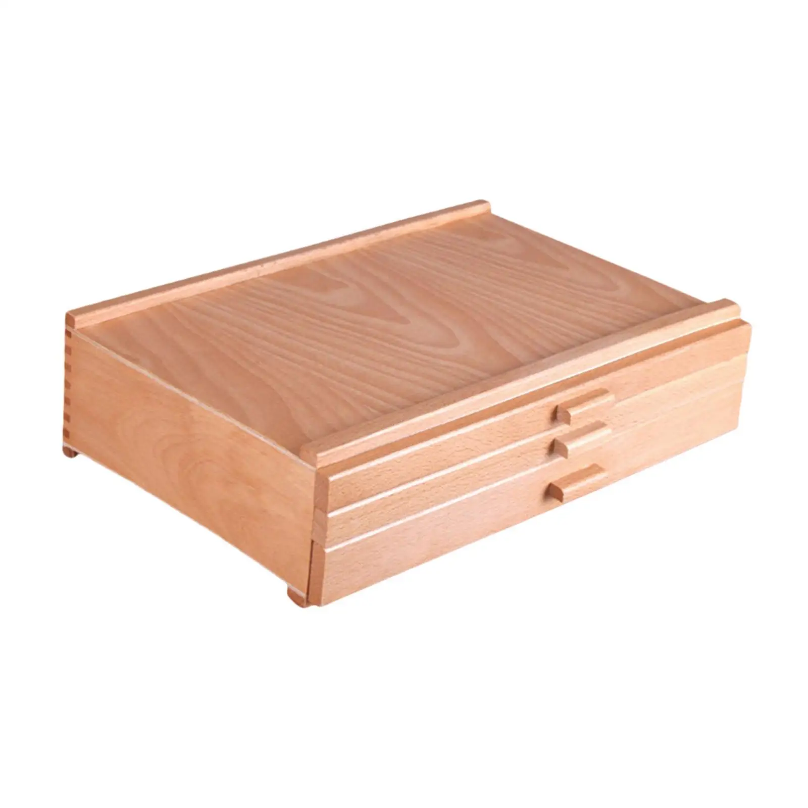 Wooden Artist Storage Supply Box Storage Box 3 Drawers Multi Function with