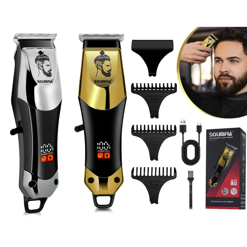 Solimpia Hair Clippers for Men, Professional Barber Clippers for Hair Cutting Cordless&Corded, Rechargeable Beard Trimmer