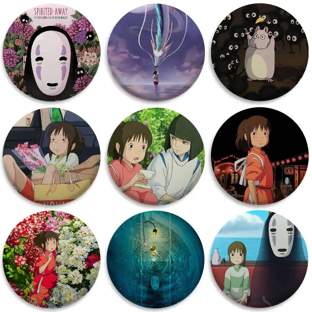 

Cartoon S-Spirited A-Away Badges Round Exquisite Badge Brooches Creative Pins For Clothes Hat Backpack Gift Accessories
