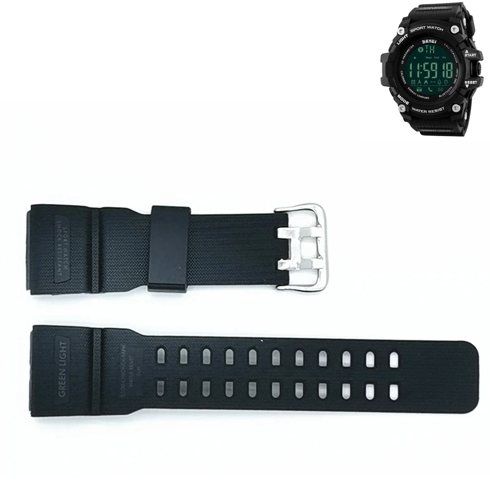 Watch Accessories WatchBand For Skmei 1227 1384 1283 PU Wristband Adjustable Replacement Watch Strap Band Sports