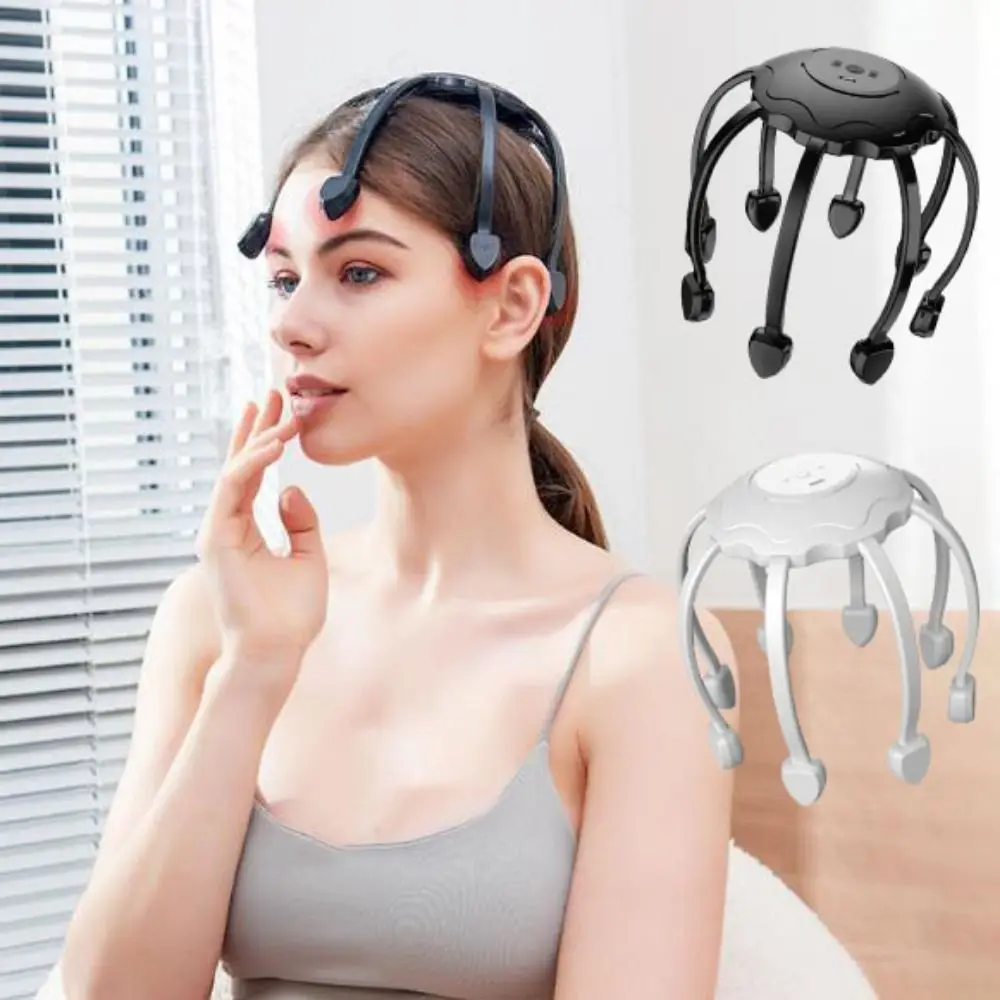 

5 Modes Electric Head Massager Type-C Multi-touch Octopus Claw Head Massager High Frequency Vibration Head Scratcher